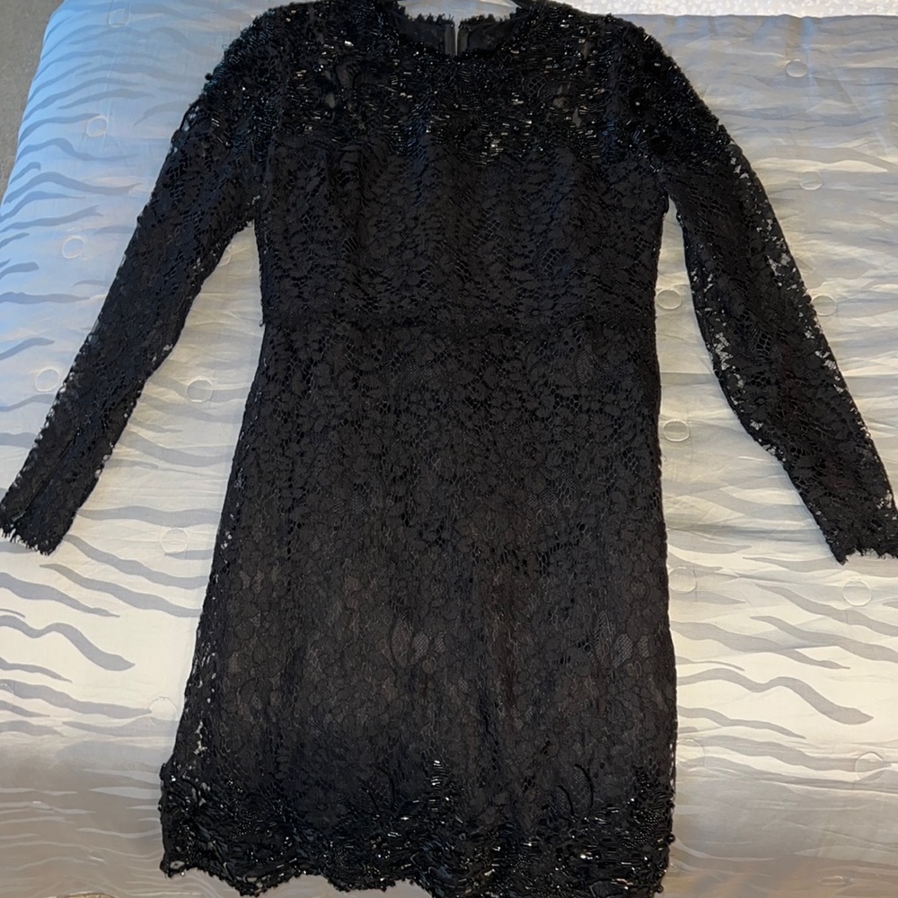 Valentino Black Lace and Black beaded dress